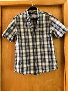 Carhartt Men’s Short Sleeve Plaid Button Down Shirt Sz M